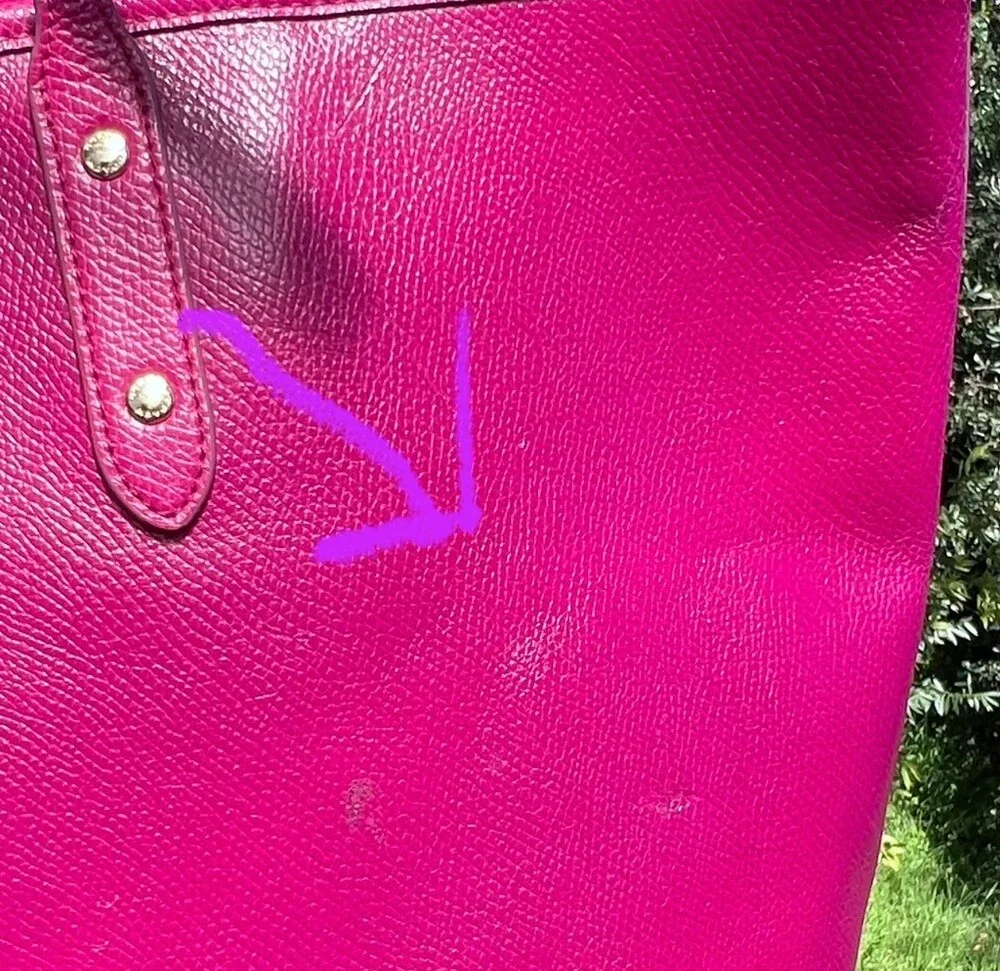 COACH City Tote Bright Violet PINK w Gold Hardware Womens Shoulder Bag AUTHENTIC - Picture 15 of 15